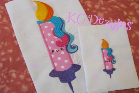 Cute Unicorn Birthday Candle Applique