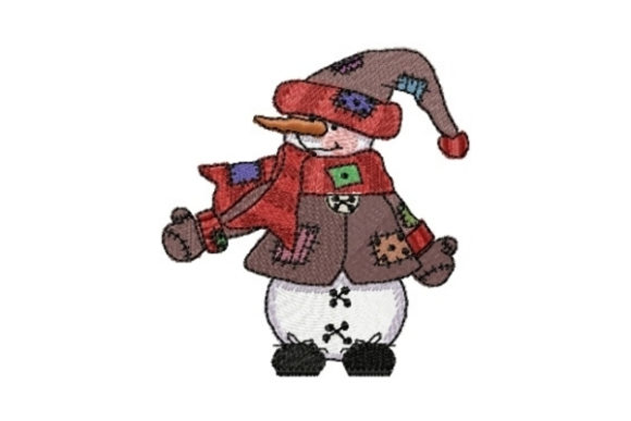 Snowman Brownie Embroidery Design