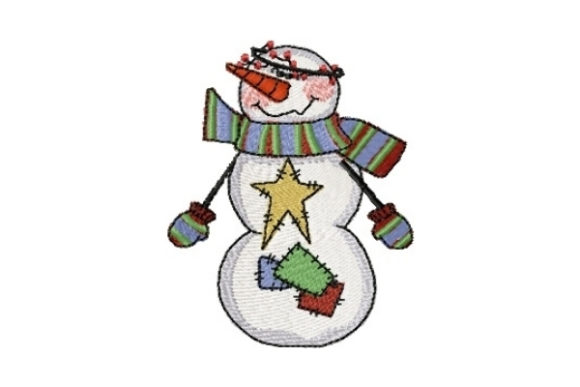 Snowman Twinkle Embroidery Design